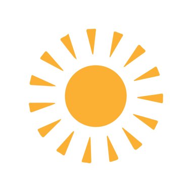 Güneş simgesi, vektör illüstrasyonu 