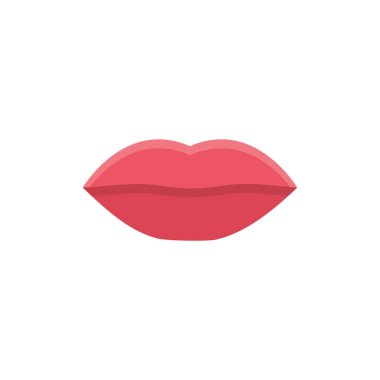red lips simple icon, vector illustration
