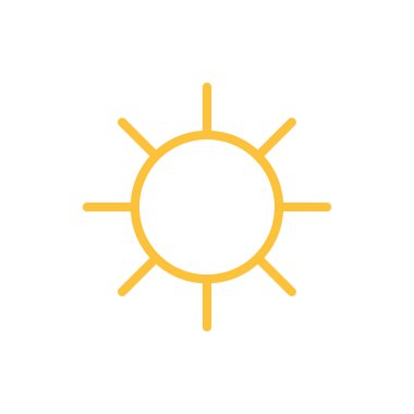 Güneş simgesi, vektör illüstrasyonu 