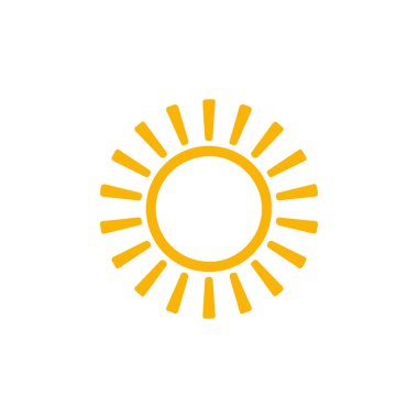 güneş simgesi. Düz tasarım 