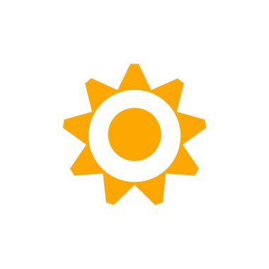 Güneş simgesi, vektör illüstrasyonu 