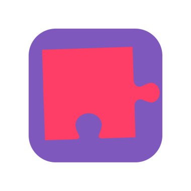 Yapboz simgesi, yapboz vektör çizimi ve alan arkaplanını kopyala