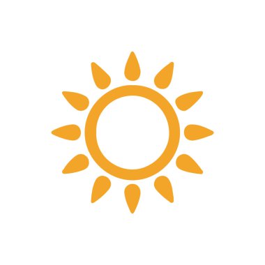 Güneş simgesi, vektör illüstrasyonu 