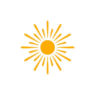 güneş simgesi. Düz tasarım 