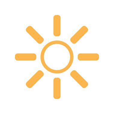 güneş simgesi. Düz tasarım 