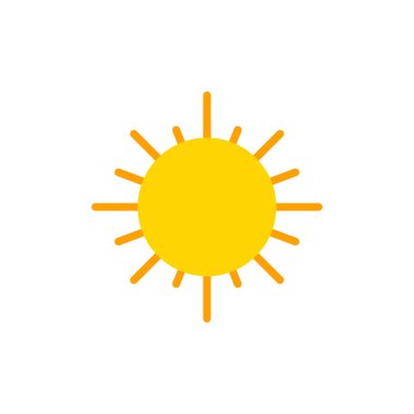 Güneş simgesi, vektör illüstrasyonu 