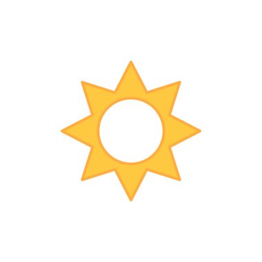 güneş simgesi. Düz tasarım 