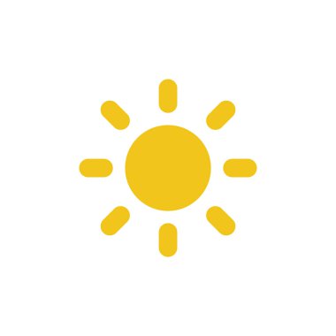 Güneş simgesi, vektör illüstrasyonu 