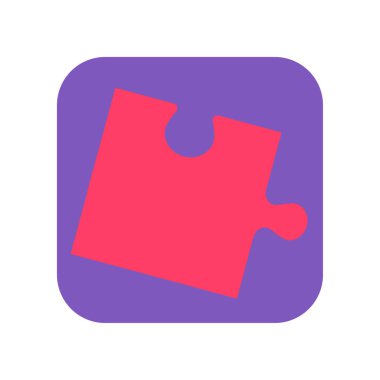 Yapboz simgesi, yapboz vektör çizimi ve alan arkaplanını kopyala