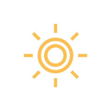 güneş simgesi. Düz tasarım 