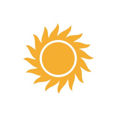 güneş simgesi. Düz tasarım 