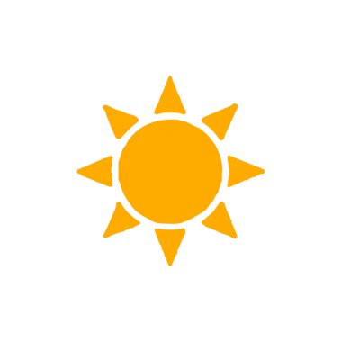 güneş simgesi. Düz tasarım 