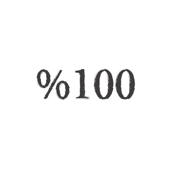 100 Percent Lettering White Background Vector Illustration - Stok Vektor