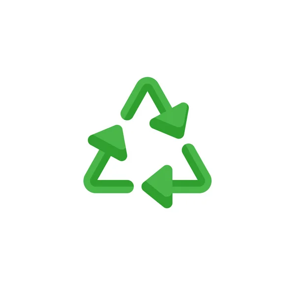 Green Recycle Symbol Icon Vector Illustration — Stock Vector