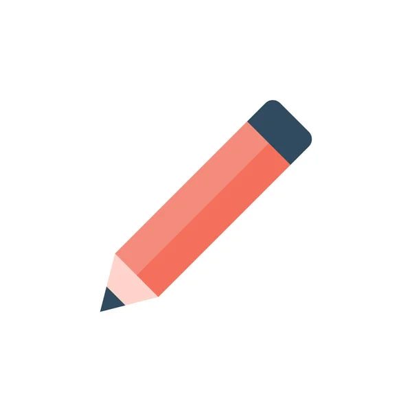 Pencil Icon School Education Symbol Flat Illustration Vector —  Vetores de Stock