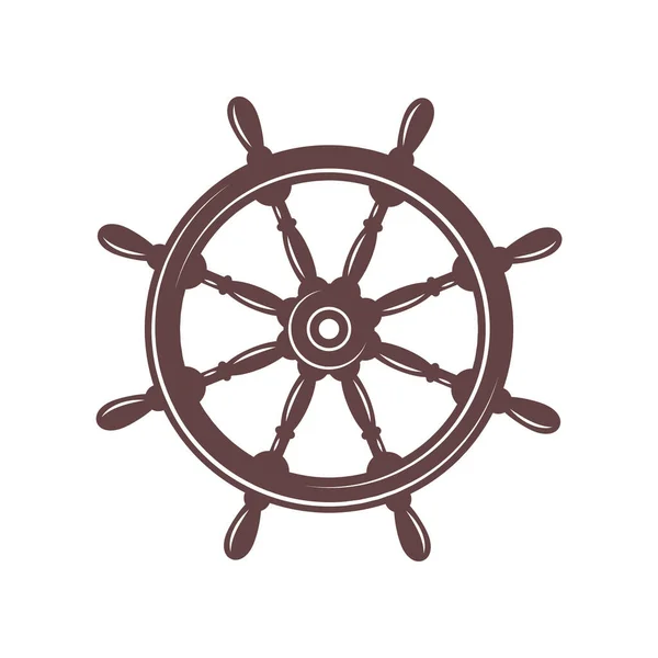 Rudder Ship Steering Wheel Simple Icon Vector Illustration — Archivo Imágenes Vectoriales