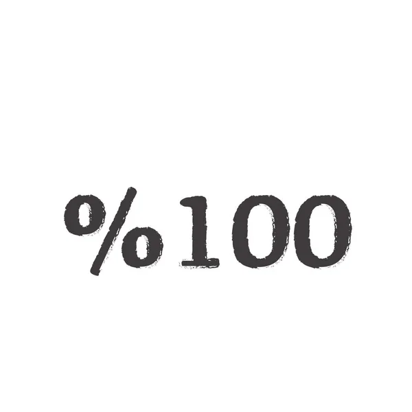 100 Percent Lettering White Background Vector Illustration — Stock vektor