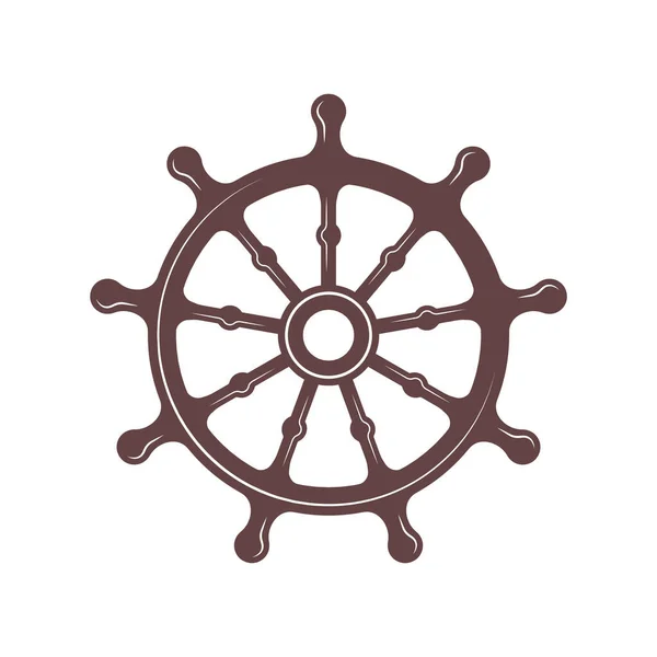 Rudder Ship Steering Wheel Simple Icon Vector Illustration — Archivo Imágenes Vectoriales