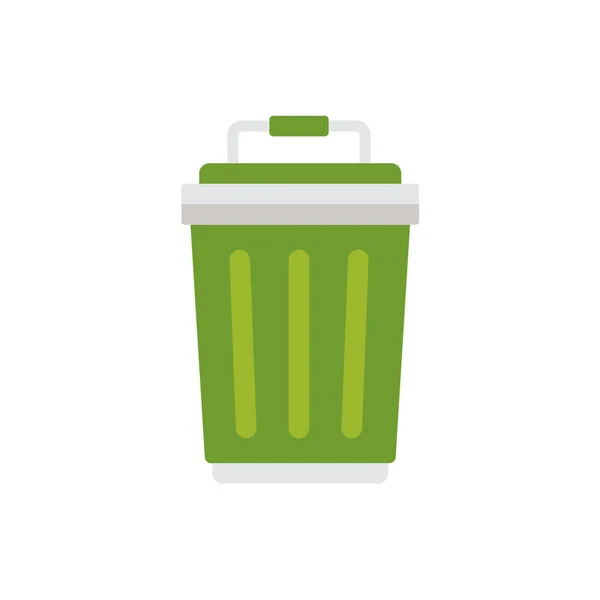 Trash Bin Flat Icon Illustration Recycle Symbol — Stockvektor