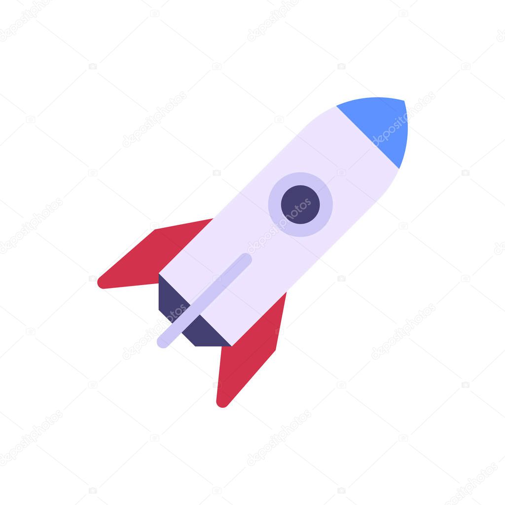 rocket icon vector isolated on white background, spaceship logo concept