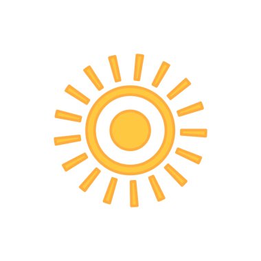 Güneş simgesi, vektör illüstrasyonu 