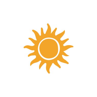 güneş simgesi. Düz tasarım 