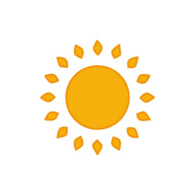 güneş simgesi. Düz tasarım 