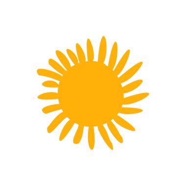 güneş simgesi. Düz tasarım 