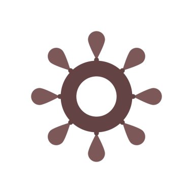 rudder of ship steering wheel simple icon, vector illustration