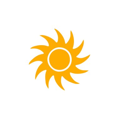 güneş simgesi. Düz tasarım 