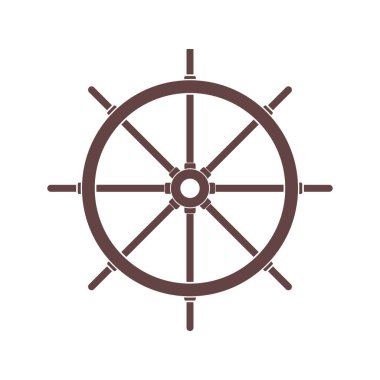 rudder of ship steering wheel simple icon, vector illustration