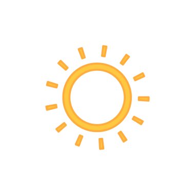 Güneş simgesi, vektör illüstrasyonu 