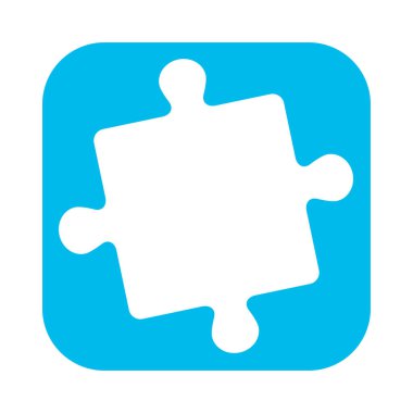 Yapboz simgesi, yapboz vektör çizimi ve alan arkaplanını kopyala