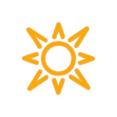 güneş simgesi. Düz tasarım 