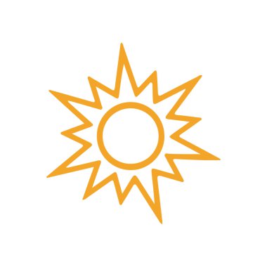 Güneş simgesi, vektör illüstrasyonu 