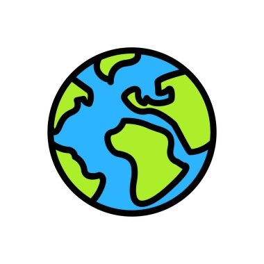 dünya haritası simgesi, vektör resimleme arkaplanı