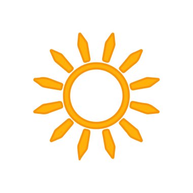 güneş simgesi. Düz tasarım 