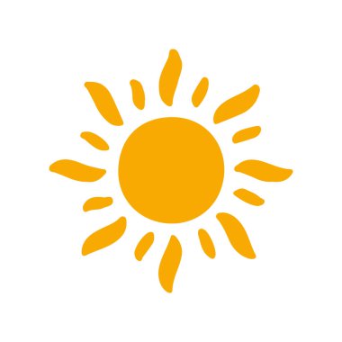 güneş simgesi. Düz tasarım 