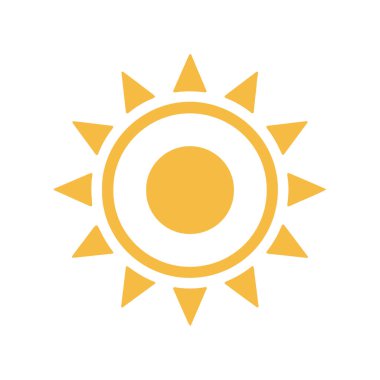 Güneş simgesi, vektör illüstrasyonu 