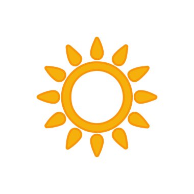 güneş simgesi. Düz tasarım 