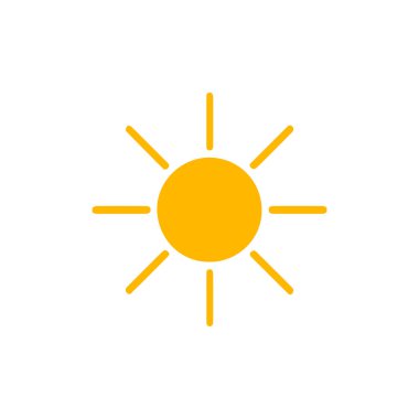 güneş simgesi. Düz tasarım 