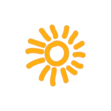 güneş simgesi. Düz tasarım 