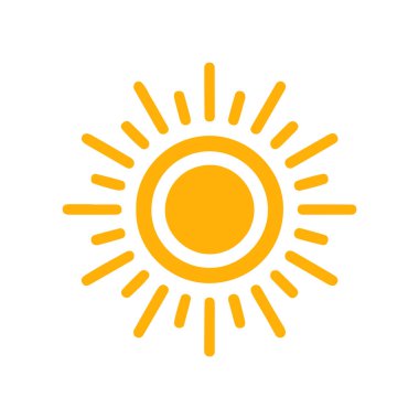 Güneş simgesi, vektör illüstrasyonu 