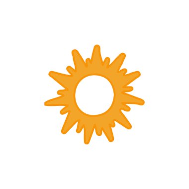 güneş simgesi. Düz tasarım 