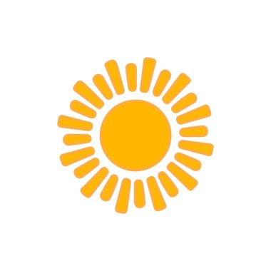 güneş simgesi. Düz tasarım 