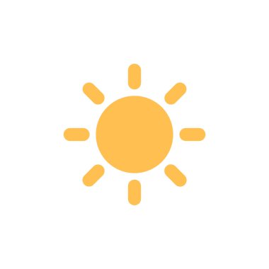 güneş simgesi. Düz tasarım 