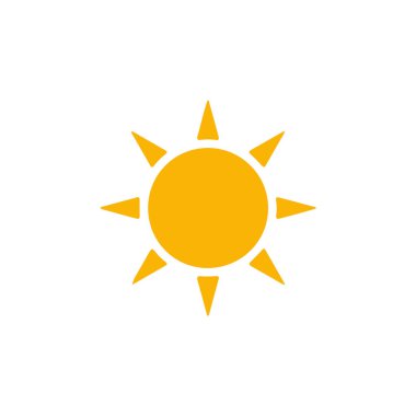 Güneş simgesi, vektör illüstrasyonu 
