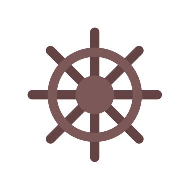 rudder of ship steering wheel simple icon, vector illustration
