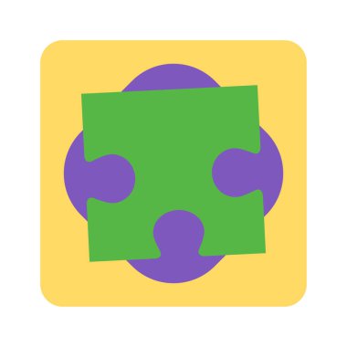 Yapboz simgesi, yapboz vektör çizimi ve alan arkaplanını kopyala