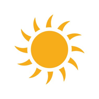 Güneş simgesi, vektör illüstrasyonu 